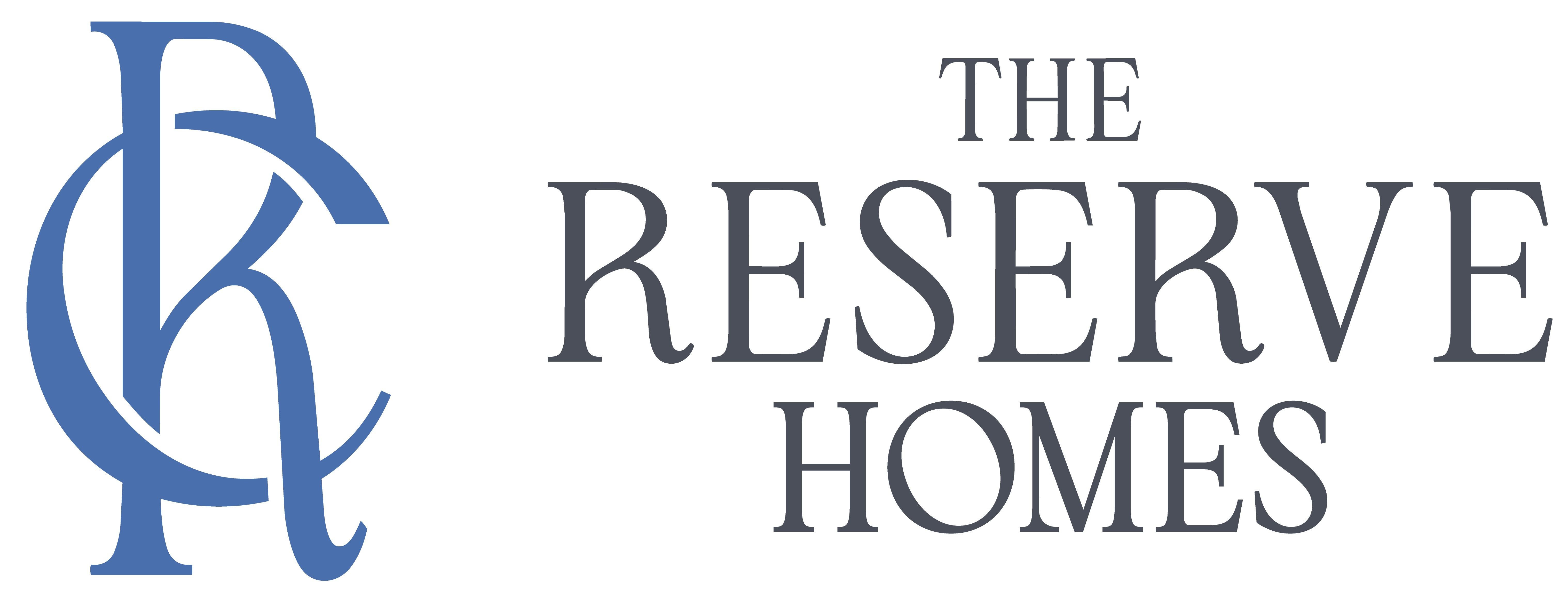 The Reserve Homes logo with a blue background.